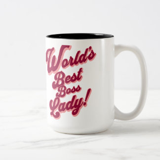 Caneca De Café Em Dois Tons "A melhor dama chefe do mundo"