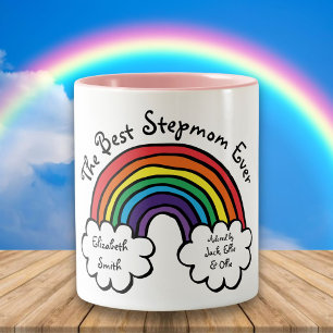 Caneca De Café Em Dois Tons A Melhor Etapa, A Stepme Ever Rainbow Divertida
