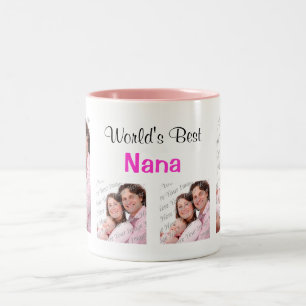 Caneca De Café Em Dois Tons A melhor foto-mug cor-de-rosa da Nana do mundo