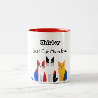 Caneca De Café Em Dois Tons A Melhor Gato Personalizada Mãe Nunca Mug