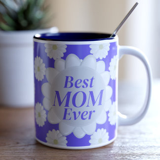Caneca De Café Em Dois Tons A Melhor Mãe Alguma Vez Daisy Pattery Púrpura Coff