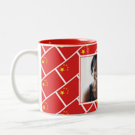 Caneca De Café Em Dois Tons A MELHOR MÃE CHINESA Personalizada Foto do Sinaliz