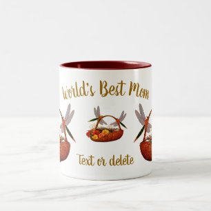 Caneca De Café Em Dois Tons A melhor mãe, Dragonflies Flower Basket, personali