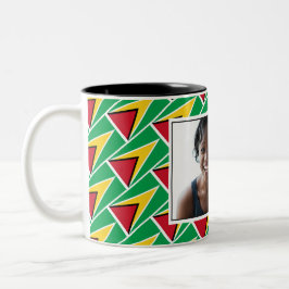 Caneca De Café Em Dois Tons A MELHOR MÃE GUYANESA Personalizou A Foto do FLAG 