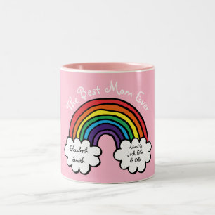 Caneca De Café Em Dois Tons A Melhor Mãe Já Fez Um Bico Arco-Íris Rosa
