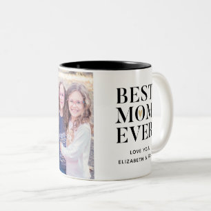Caneca De Café Em Dois Tons A Melhor Mãe Personalizada Que Já Teve Fotografi