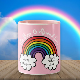 Caneca De Café Em Dois Tons A Melhor Namorada de Todos os Tempos Rosa Arco-íri