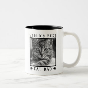Caneca De Café Em Dois Tons A melhor pata de Pai de Gato do mundo imprime uma