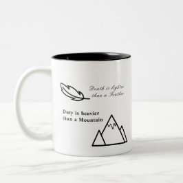 Caneca De Café Em Dois Tons A morte é mais clara do que uma pena