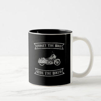 Caneca De Café Em Dois Tons A motocicleta esquece o passeio da bicicleta o