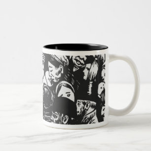 Caneca De Café Em Dois Tons A multidão de Paris, 1892