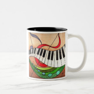 Caneca De Café Em Dois Tons A música colorida, na vida, sendo fora-batida pode