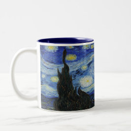 Caneca De Café Em Dois Tons A Noite Estrelada de Vincent Van Gogh