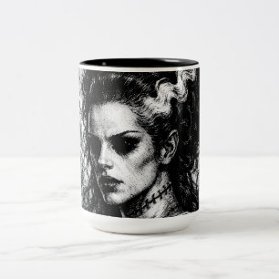 Caneca De Café Em Dois Tons A Noiva de Frankenstein — Ressuscitada por BurnsNo