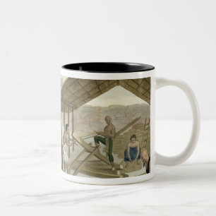 Caneca De Café Em Dois Tons A oficina da carpintaria em Kupang, Timor, chapeia