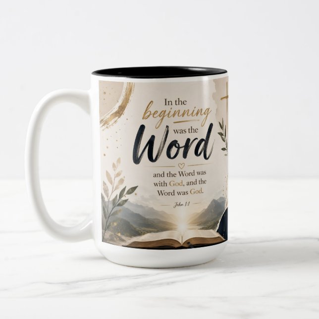 Caneca De Café Em Dois Tons A Palavra (Esquerda)