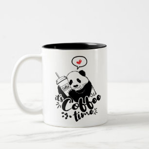 Caneca De Café Em Dois Tons A panda ama o café