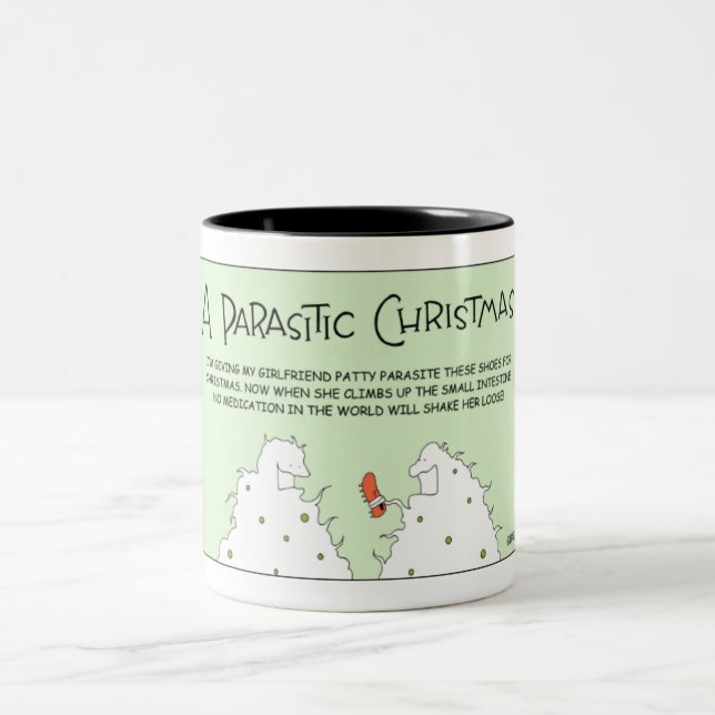 Caneca De Café Em Dois Tons A Parasite Christmas (Centro)