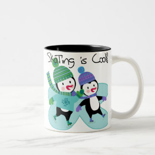 Caneca De Café Em Dois Tons A patinagem dos pinguins é legal