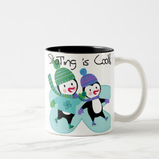 Caneca De Café Em Dois Tons A patinagem dos pinguins é legal
