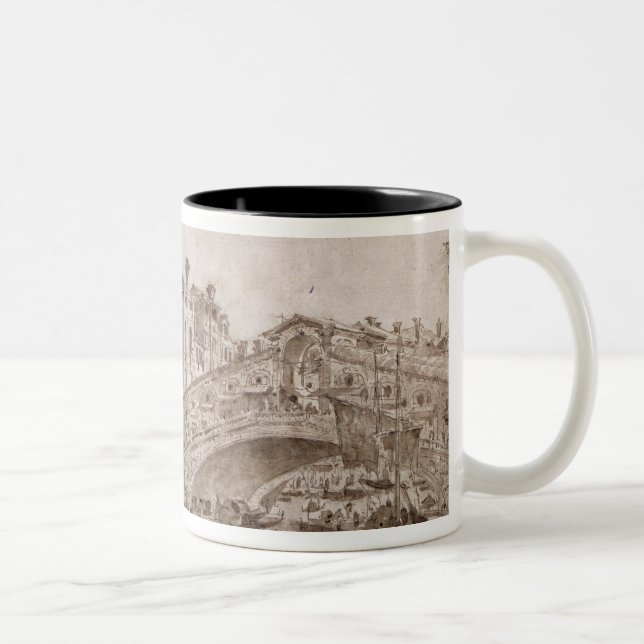 Caneca De Café Em Dois Tons A ponte de Rialto, Veneza (Direita)