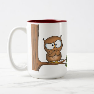 Caneca De Café Em Dois Tons A preferencialmente da coruja faz alguns cartões