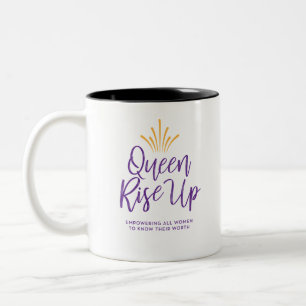 Caneca De Café Em Dois Tons A rainha aumenta acima