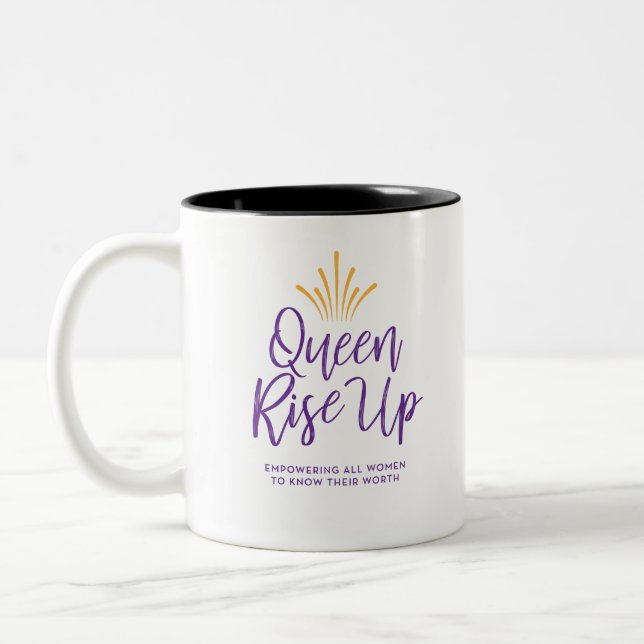 Caneca De Café Em Dois Tons A rainha aumenta acima (Esquerda)