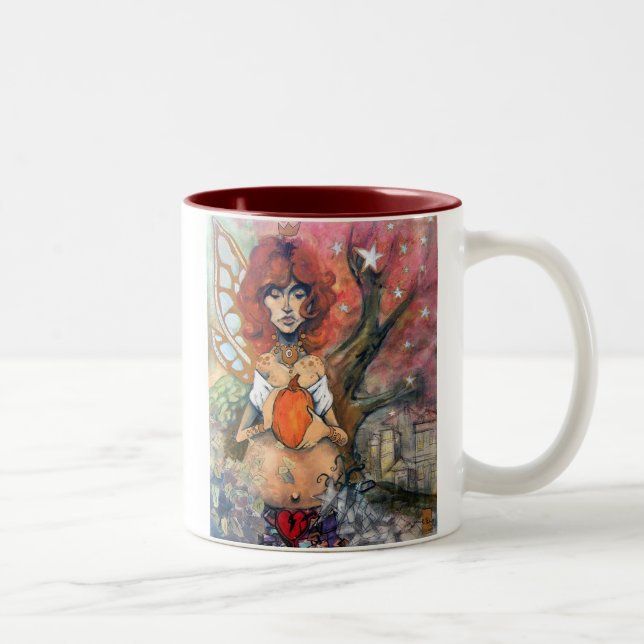 Caneca De Café Em Dois Tons A rainha do outono (Direita)