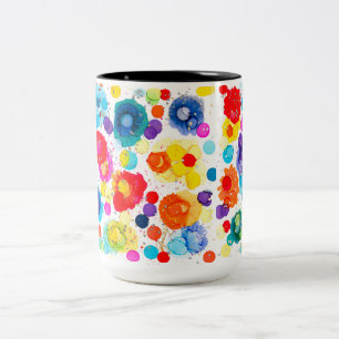 Caneca De Café Em Dois Tons A Sala De Bolhas Juntas De Novo Amor Mug