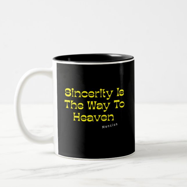 Caneca De Café Em Dois Tons A Sinceridade É O Caminho Para O Céu (Esquerda)