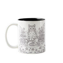 A Tabby Cat & Tea Party Mug