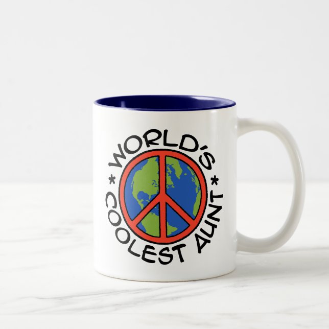 Caneca De Café Em Dois Tons A tia mais legal do mundo (Direita)