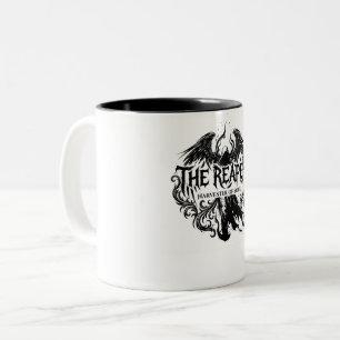 Caneca De Café Em Dois Tons A Tipografia Gótica Ceifador e Arte de Anjo Negro