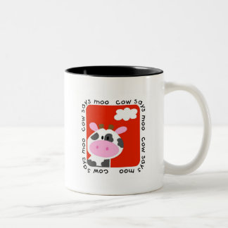 Caneca De Café Em Dois Tons A vaca diz o camiseta e os presentes do MOO