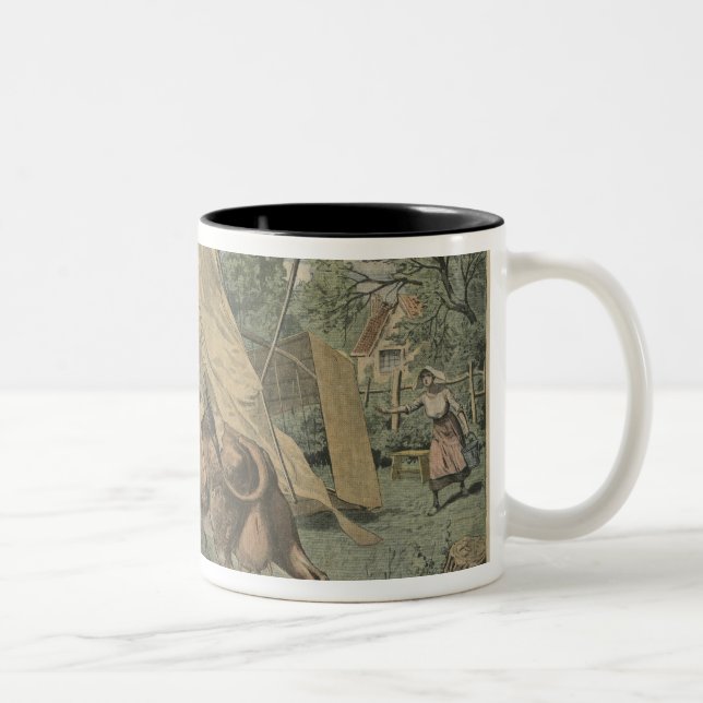 Caneca De Café Em Dois Tons A vaca e o avião (Direita)