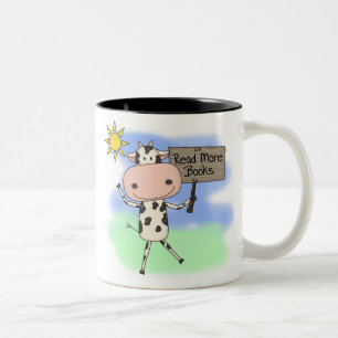 Caneca De Café Em Dois Tons A vaca leu mais livros