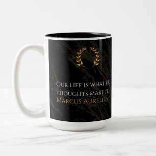 Caneca De Café Em Dois Tons A Verdade de Marcus Aurelius: Moldando a Vida