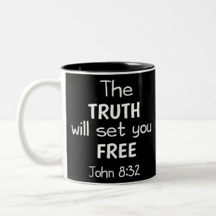Caneca De Café Em Dois Tons a verdade libertará John 8 32