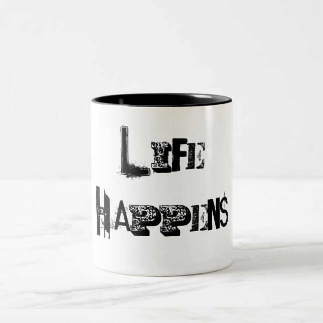 Caneca De Café Em Dois Tons "A vida acontece" (Centro)