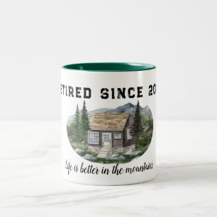 Caneca De Café Em Dois Tons A vida de reforma é melhor nas montanhas caminhand