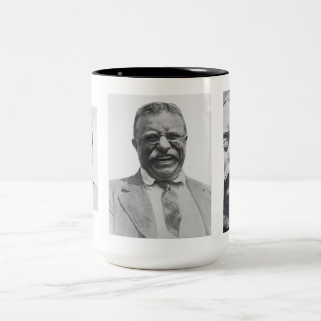 Caneca De Café Em Dois Tons A vida de Teddy Roosevelt (Centro)