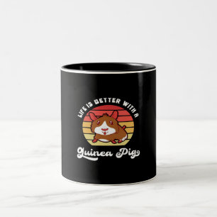 Caneca De Café Em Dois Tons A Vida Do Sol É Melhor Com O Porco Da Guiné Ani