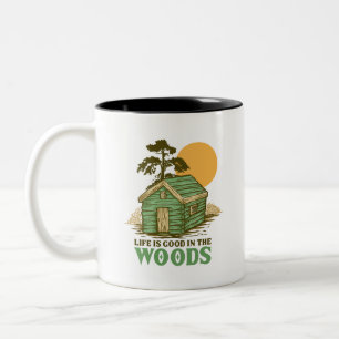 Caneca De Café Em Dois Tons A vida é boa na floresta