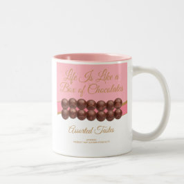Caneca De Café Em Dois Tons A Vida é Como Uma Caixa de Chocolates