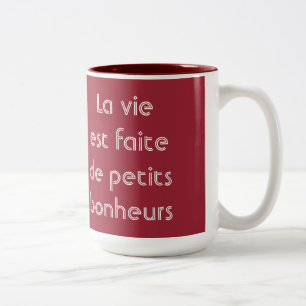 Caneca De Café Em Dois Tons A Vida É Feita De Pequenos Prazeres Citação France