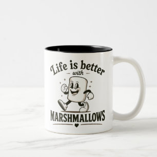 Caneca De Café Em Dois Tons A vida é melhor com marshmallows