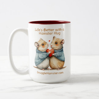 Caneca De Café Em Dois Tons A vida é melhor com um abraço de hamster | TocarHa
