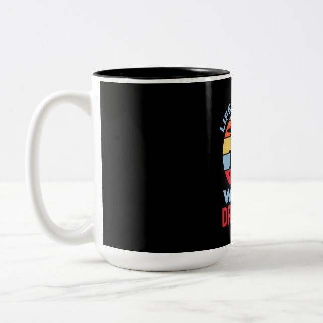 Caneca De Café Em Dois Tons A Vida É Melhor Com Um Drummer (Esquerda)