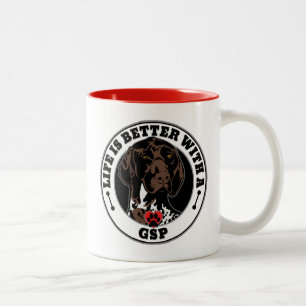 Caneca De Café Em Dois Tons A Vida É Melhor Com Uma Raça De Cachorro SPG